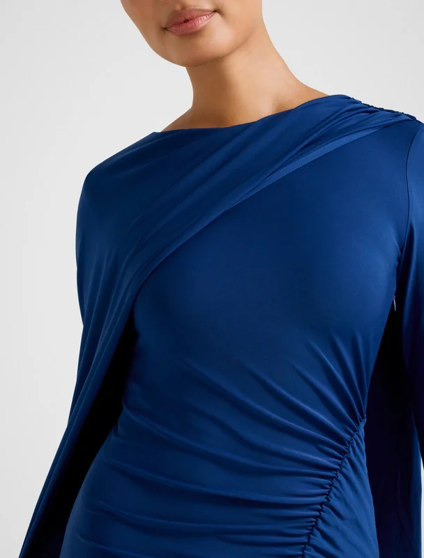 forever new  MARIA Jersey Draped Cape Maxi Party Dress for Women | Best Price UAE